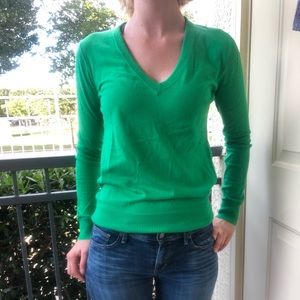 Bright green J.Crew sweater